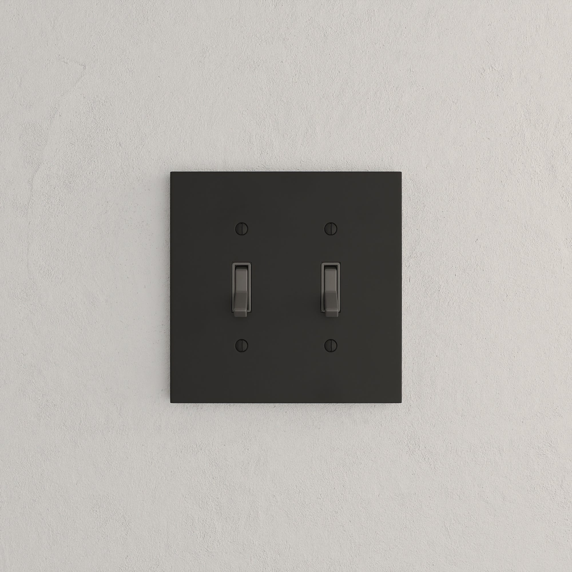 Solid brass Futura Toggle Wall Plate – Double in Coal Black Brass finish