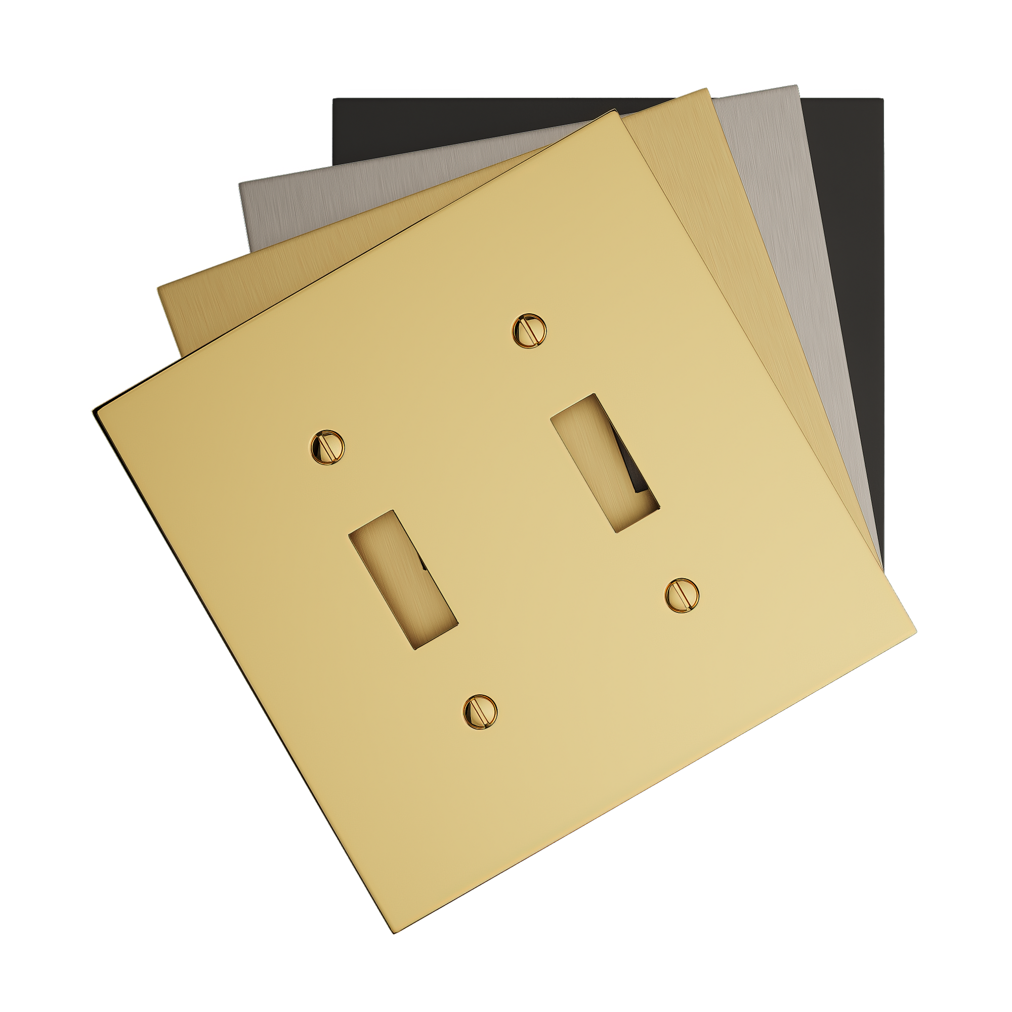 Solid brass Futura Toggle Wall Plate – Double