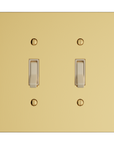 Solid brass Futura Toggle Wall Plate – Double in Polished Brass finish