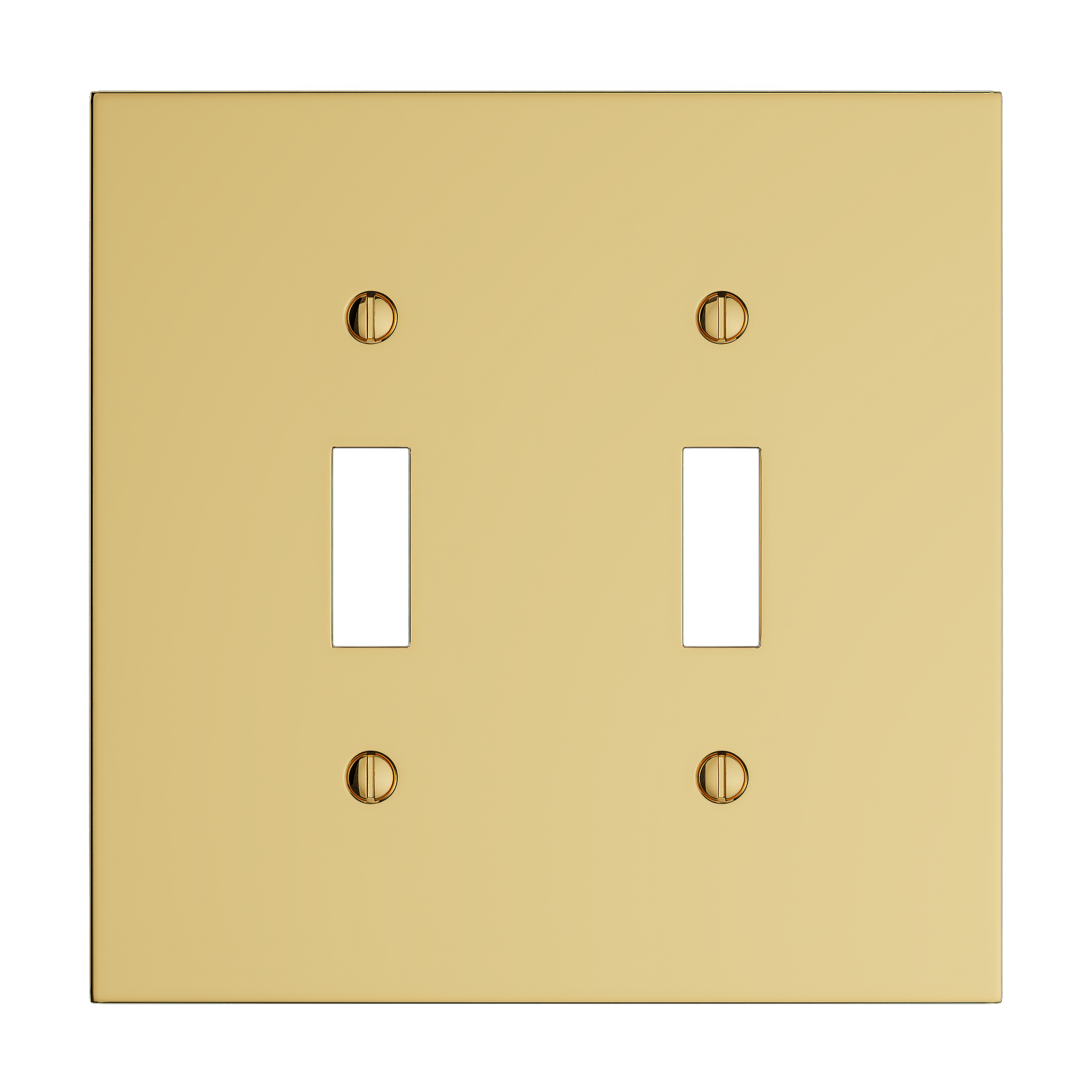 Solid brass Futura Toggle Wall Plate – Double in Polished Brass finish