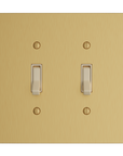 Solid brass Futura Toggle Wall Plate – Double in Satin Brass finish