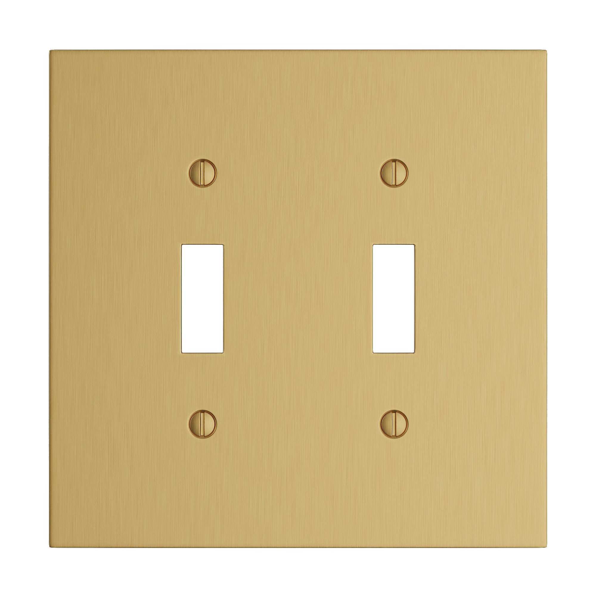 Solid brass Futura Toggle Wall Plate – Double in Satin Brass finish