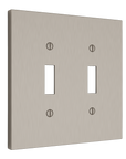 Solid brass Futura Toggle Wall Plate – Double in Satin Nickel finish