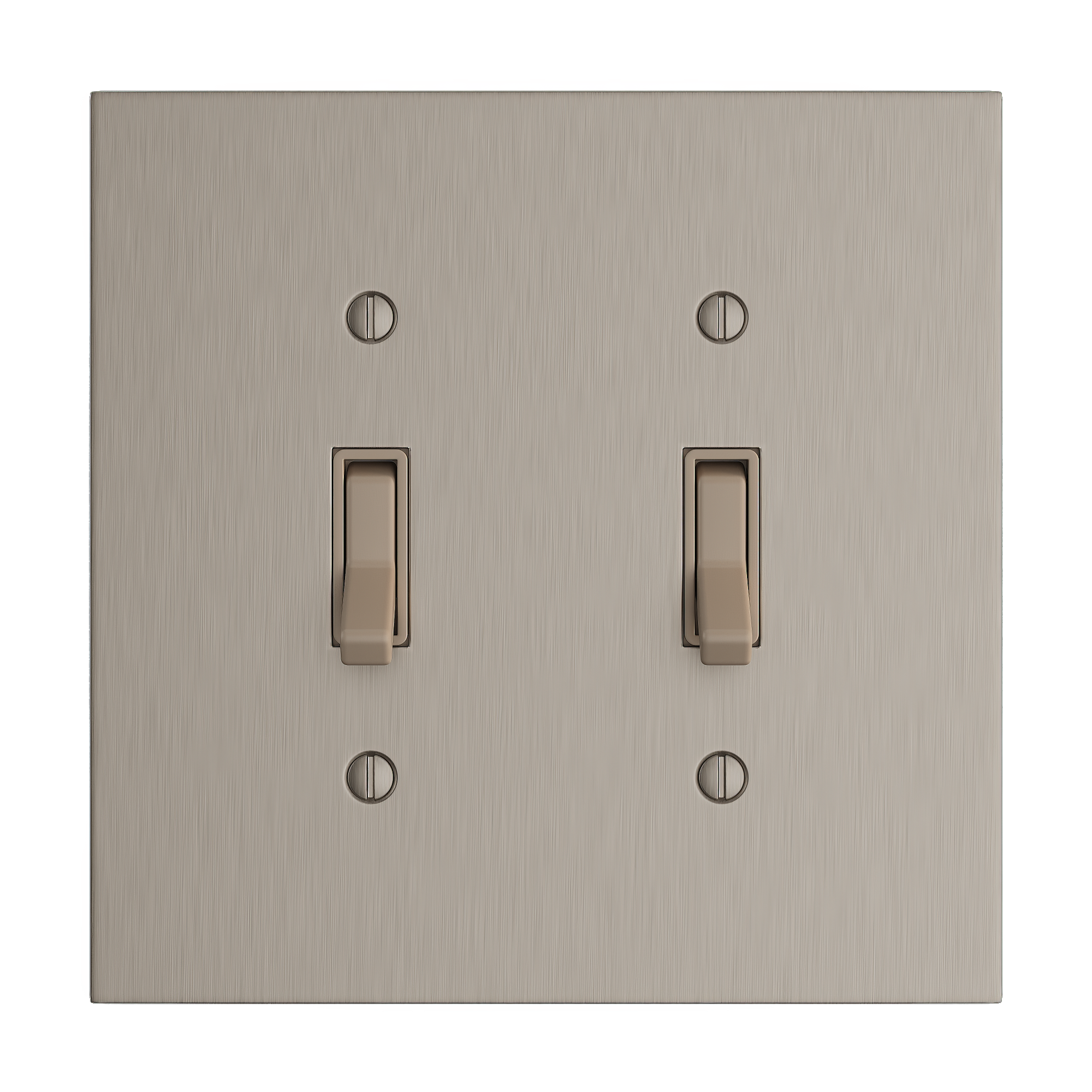 Solid brass Futura Toggle Wall Plate – Double in Satin Nickel finish