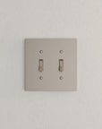 Solid brass Futura Toggle Wall Plate – Double in Satin Nickel finish