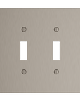 Solid brass Futura Toggle Wall Plate – Double in Satin Nickel finish