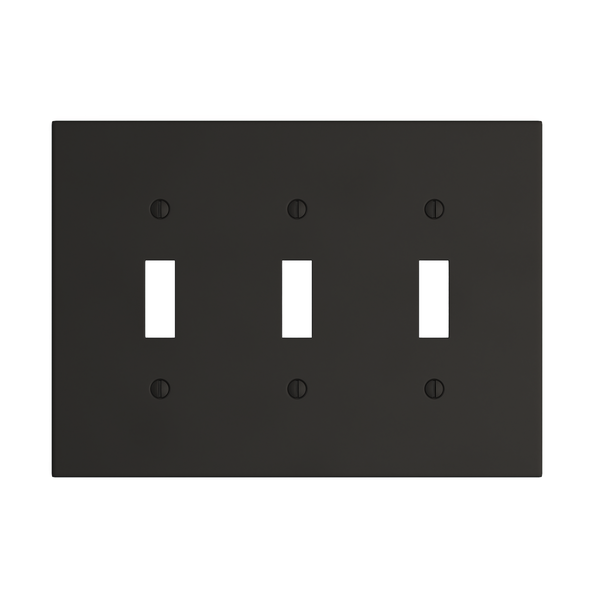 Solid brass Futura Toggle Wall Plate – Triple in Coal Black Brass finish
