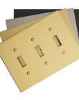 Solid brass Futura Toggle Wall Plate – Triple