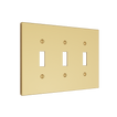 Solid brass Futura Toggle Wall Plate – Triple in Polished Brass finish