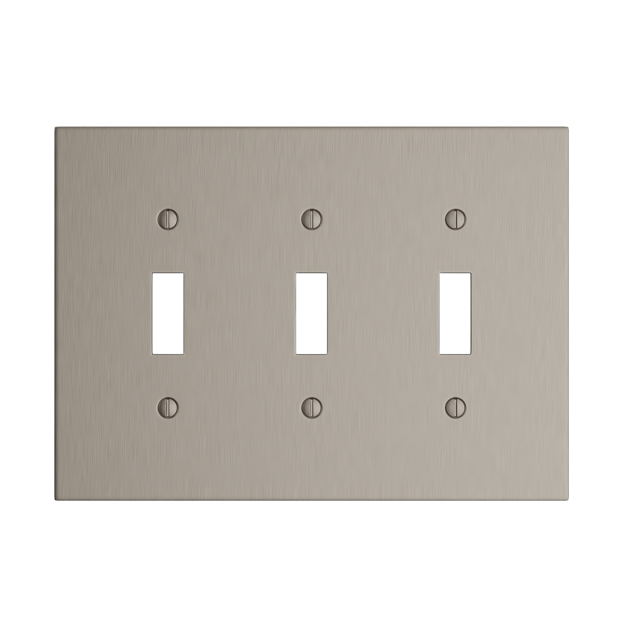 Solid brass Futura Toggle Wall Plate – Triple in Satin Nickel finish