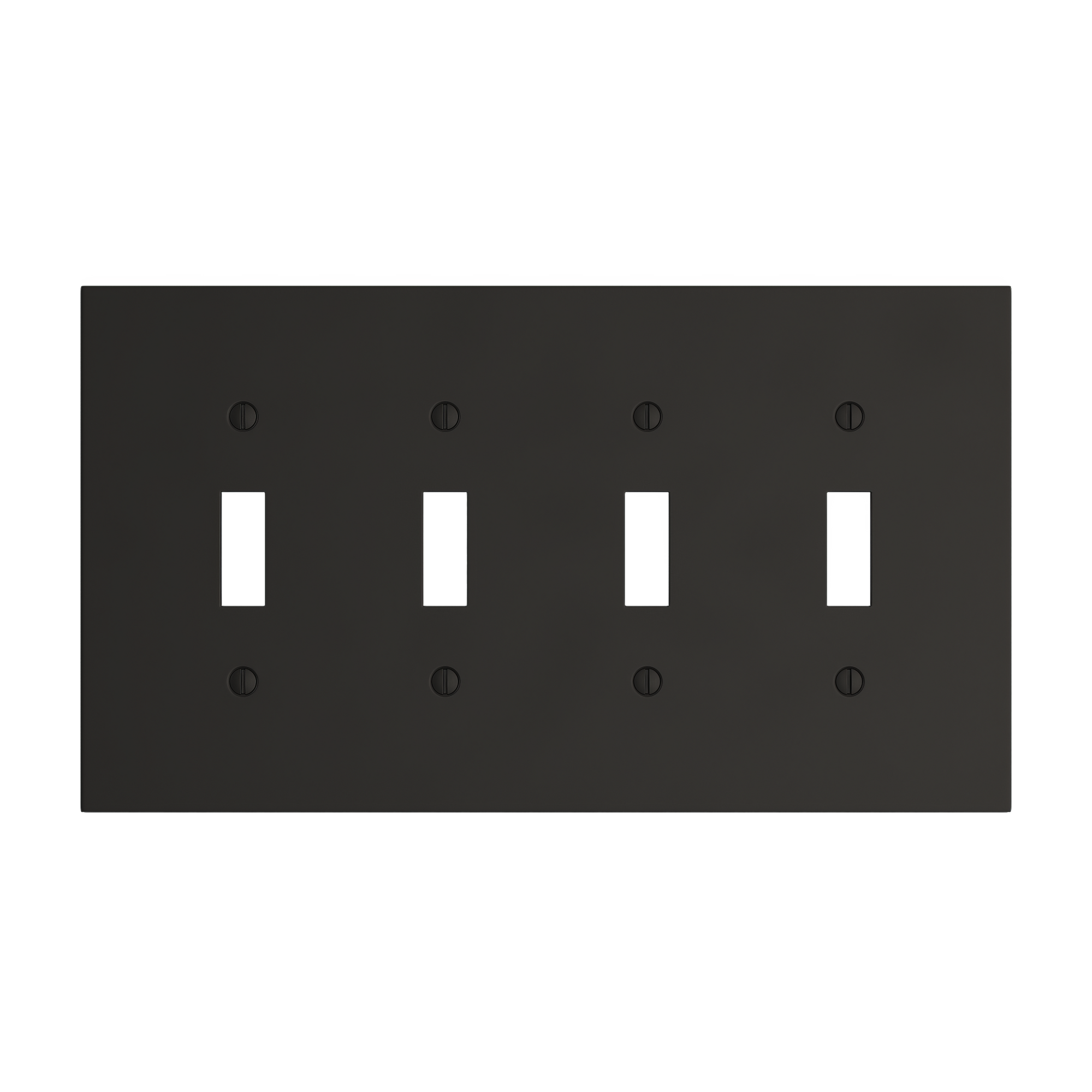 Solid brass Futura Toggle Wall Plate – Quad in Coal Black Brass finish