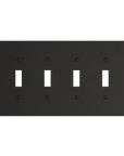 Solid brass Futura Toggle Wall Plate – Quad in Coal Black Brass finish