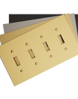 Solid brass Futura Toggle Wall Plate – Quad