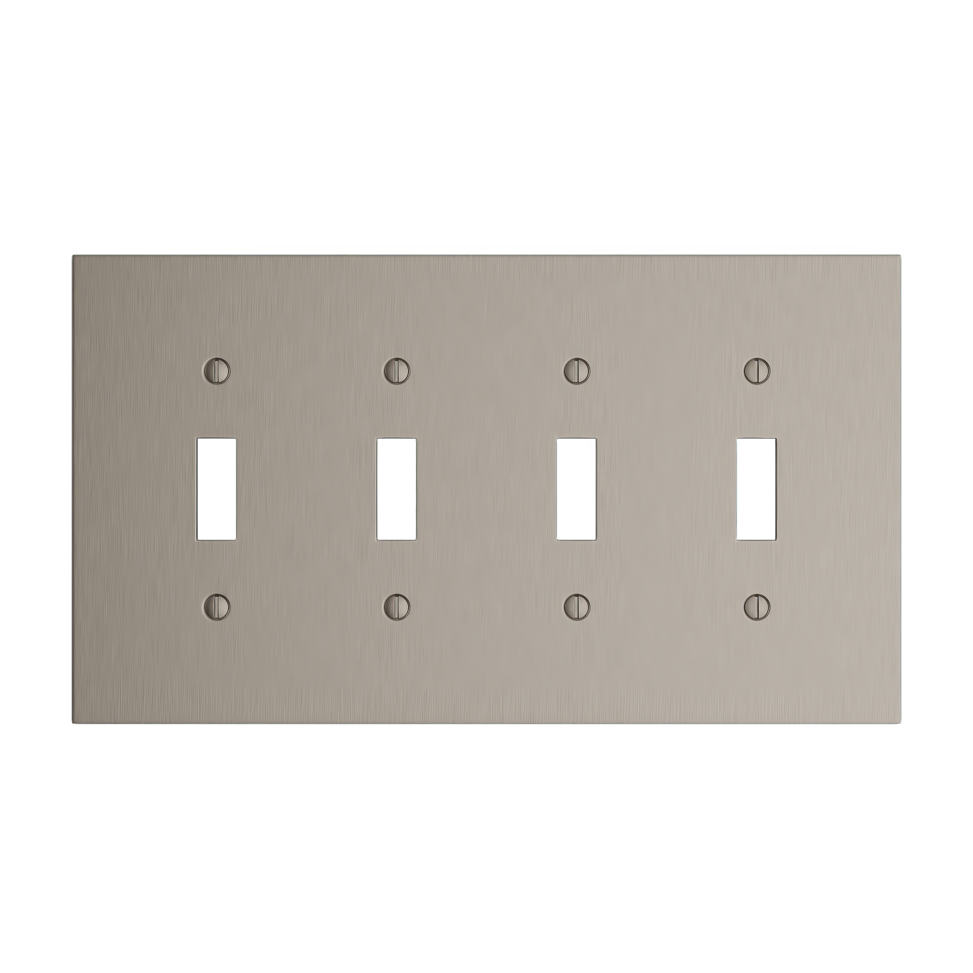 Solid brass Futura Toggle Wall Plate – Quad in Satin Nickel finish