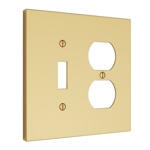 Futura Toggle & Outlet Wall Plate – Double — Polished Brass