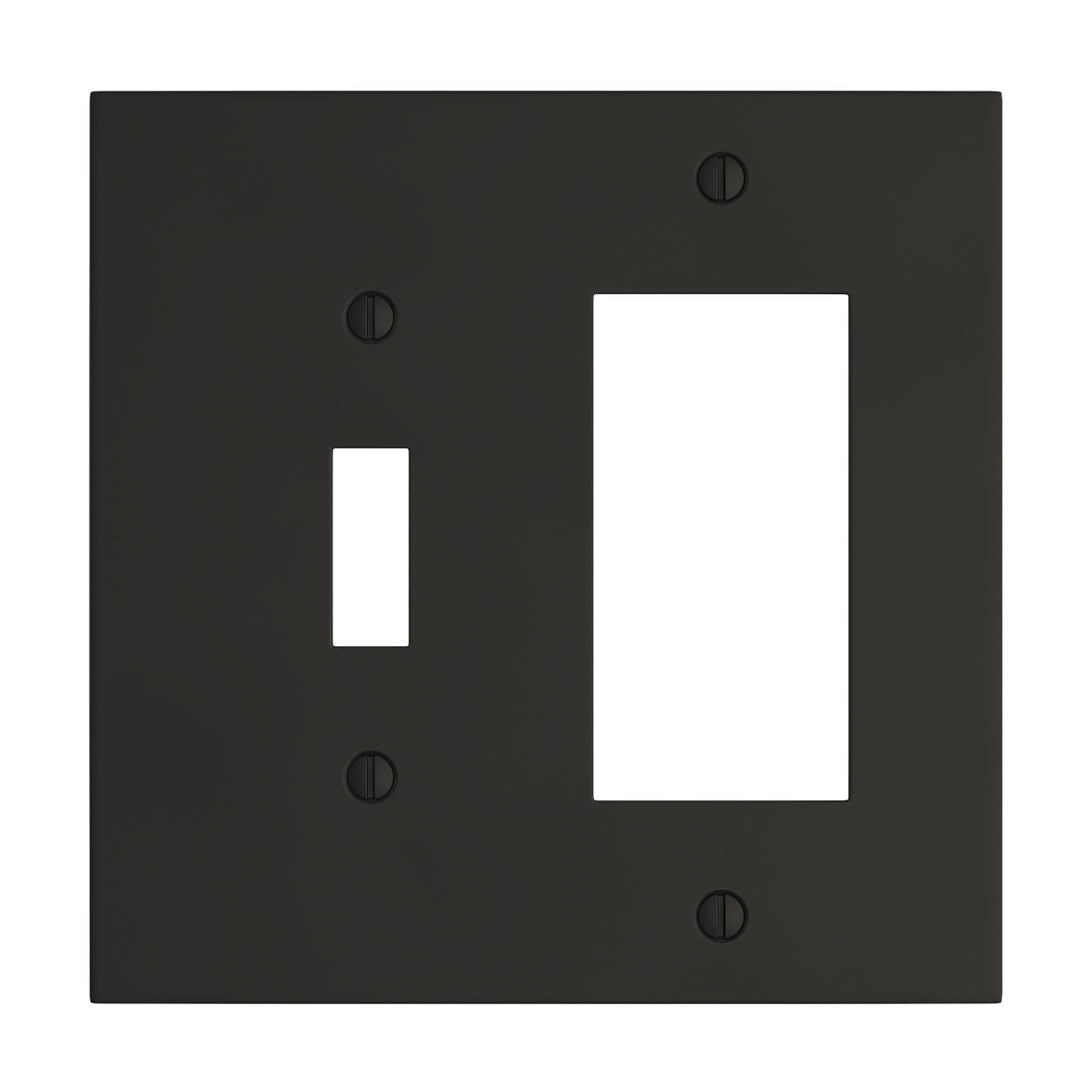 Solid brass Futura Toggle &amp; Open Wall Plate – Double in Coal Black Brass finish