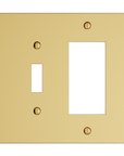 Solid brass Futura Toggle & Open Wall Plate – Double in Polished Brass finish