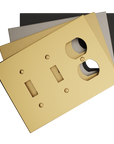 Solid brass Futura Toggle & Outlet Wall Plate – Triple