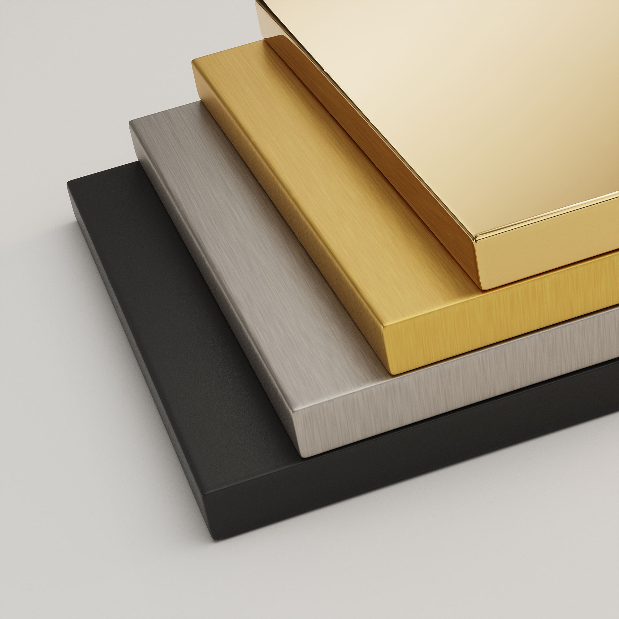 Solid brass Futura Open Wall Plate – Quad